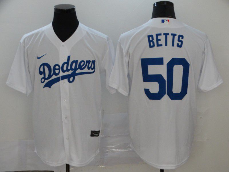 Men Los Angeles Dodgers #50 Betts White Game Nike MLB Jerseys->chicago cubs->MLB Jersey